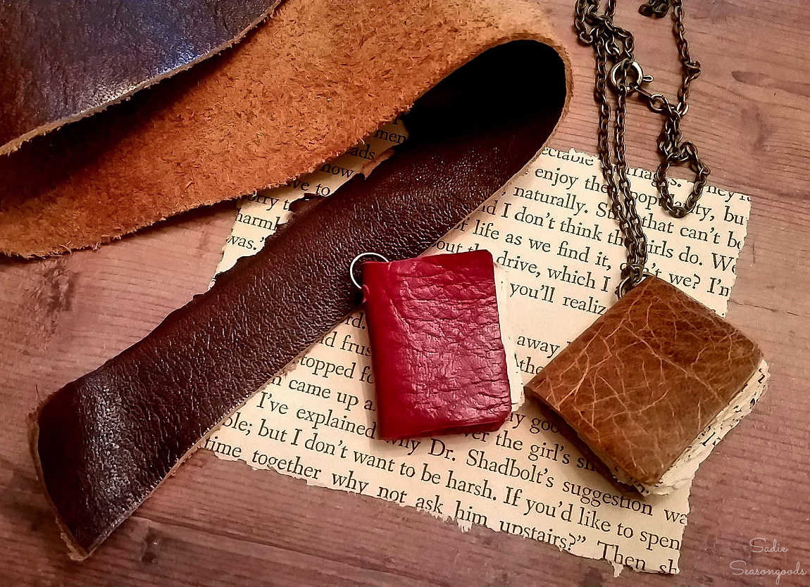 Book Necklace from Old Book Pages
