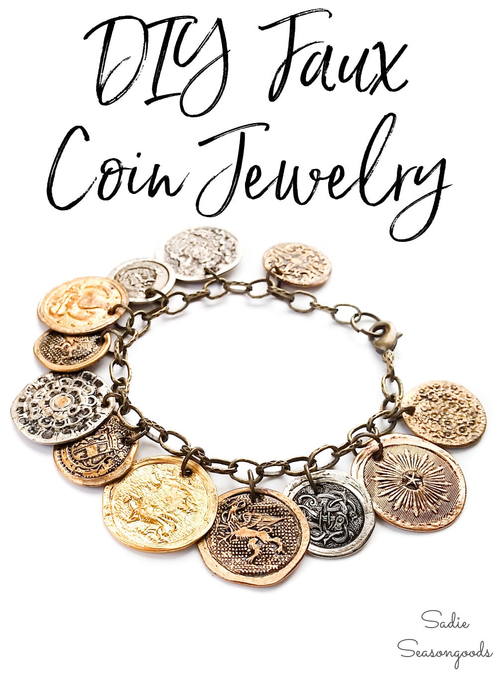 button bracelet that looks like vintage coins