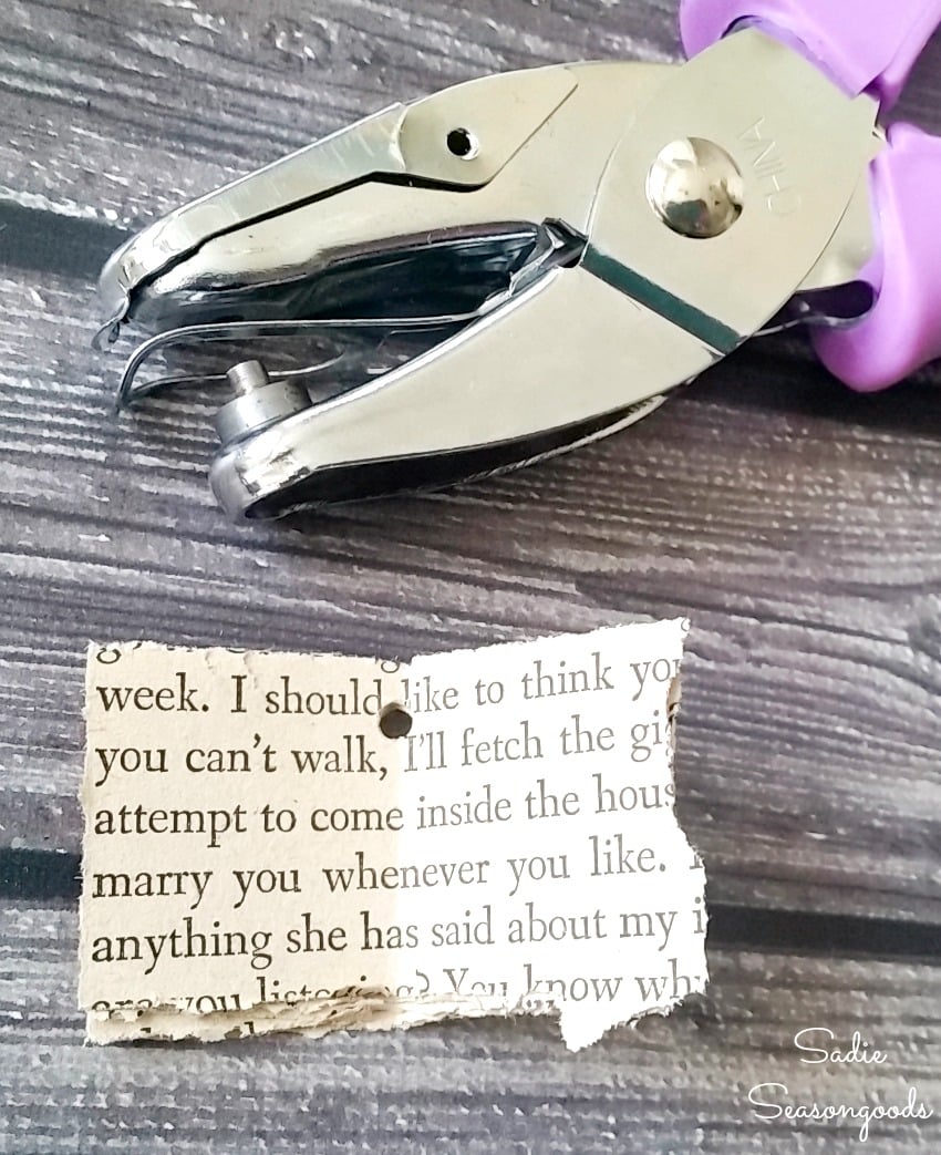 Small hole punch to make a book necklace