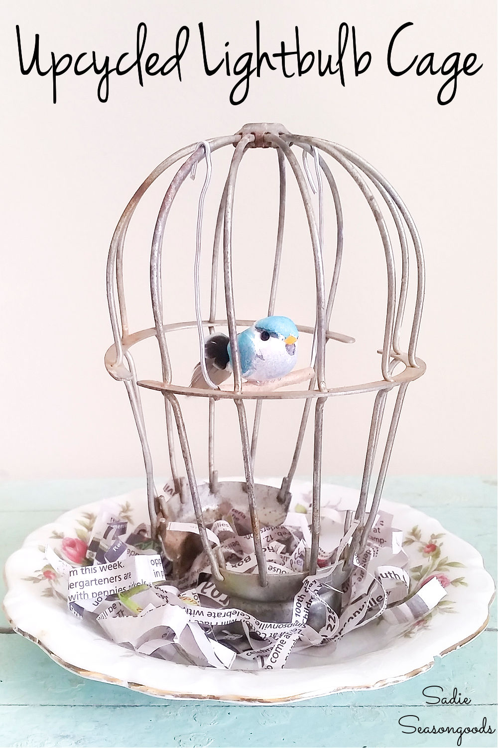 decorating for spring with a bird cage