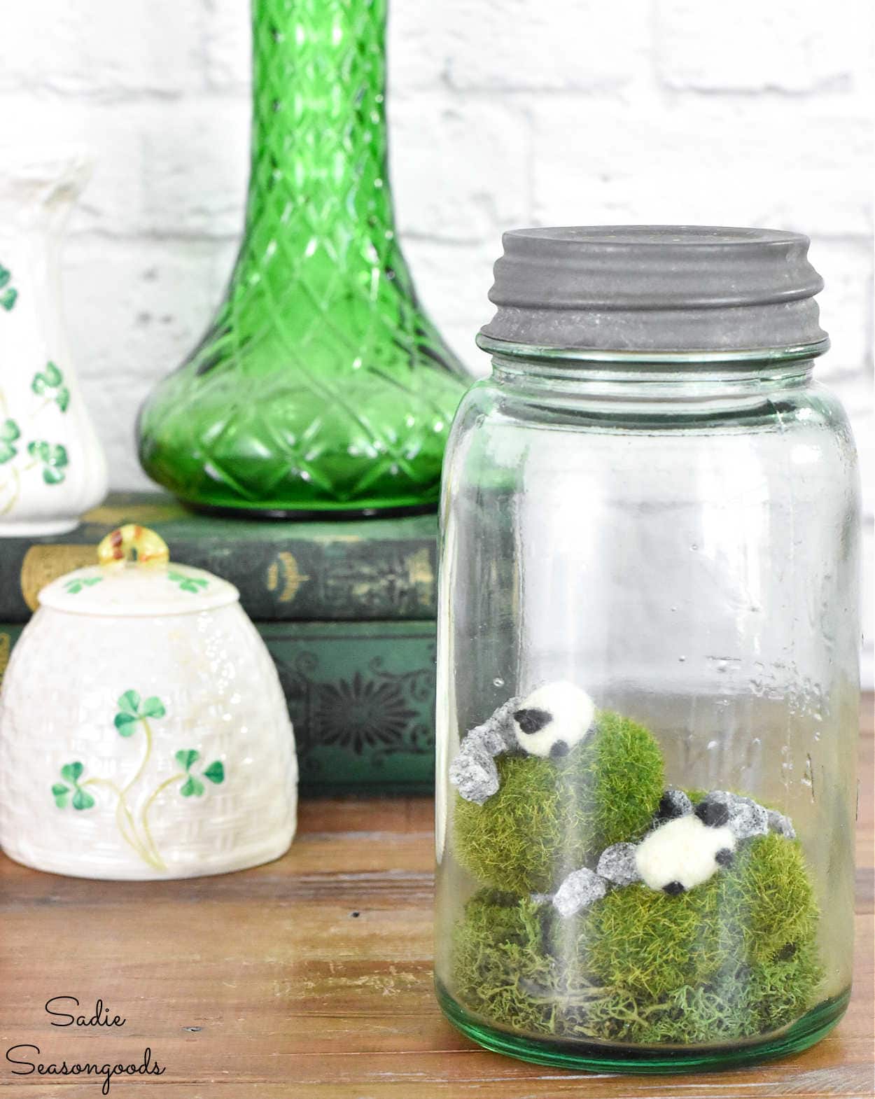 Irish Decor in a Vintage Mason Jar