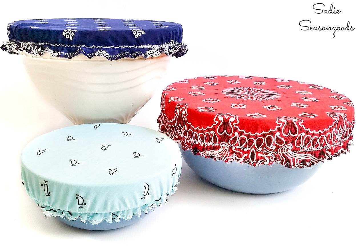 reusable bowl covers from bandanas