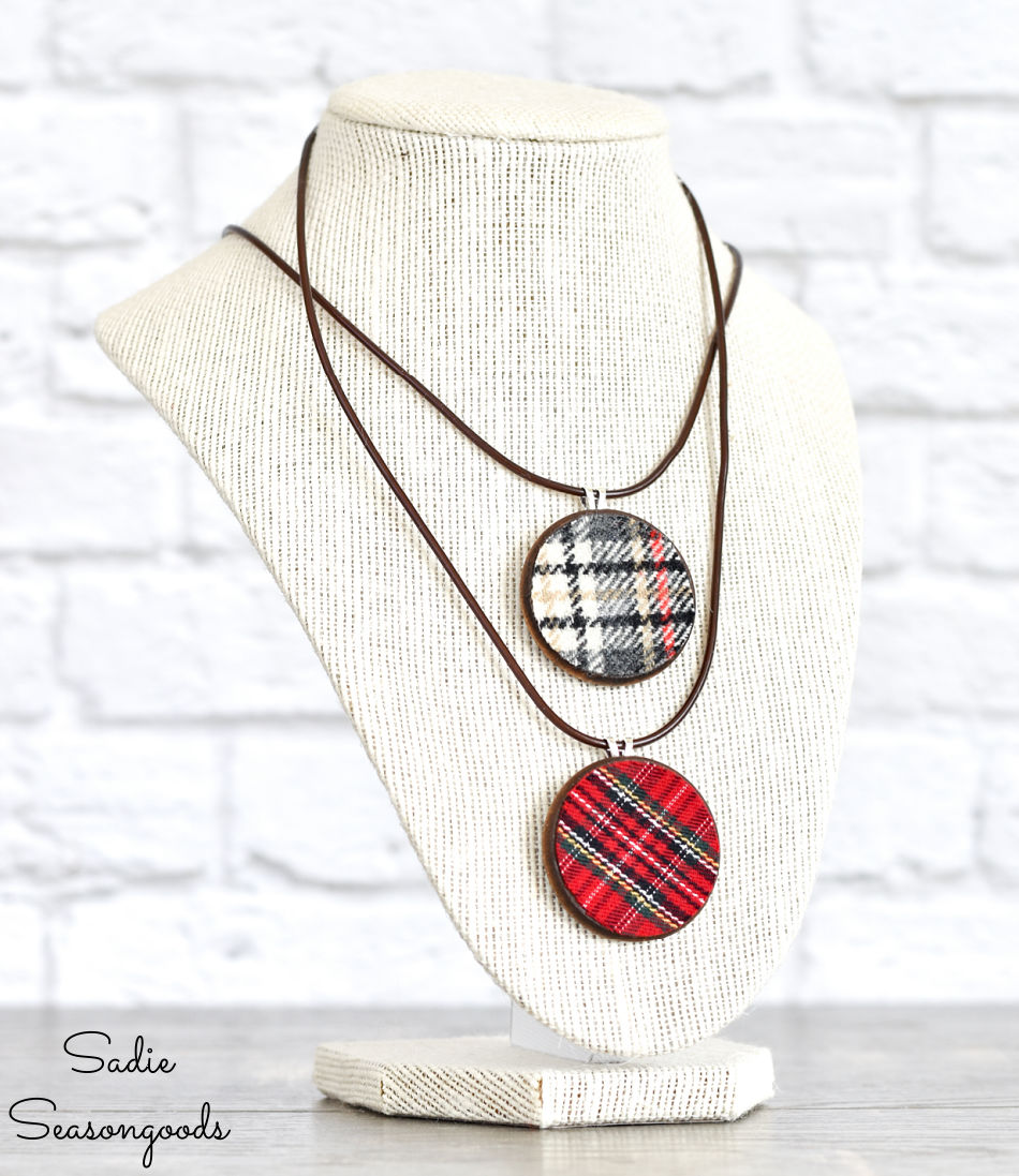 upcycled jewelry from flannel shirts