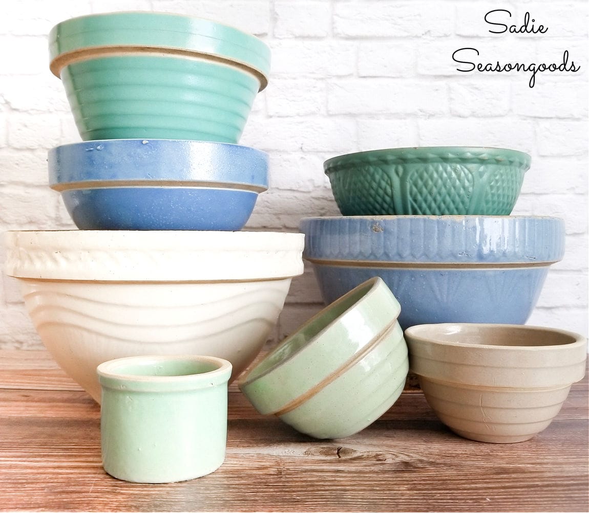 vintage stoneware bowls