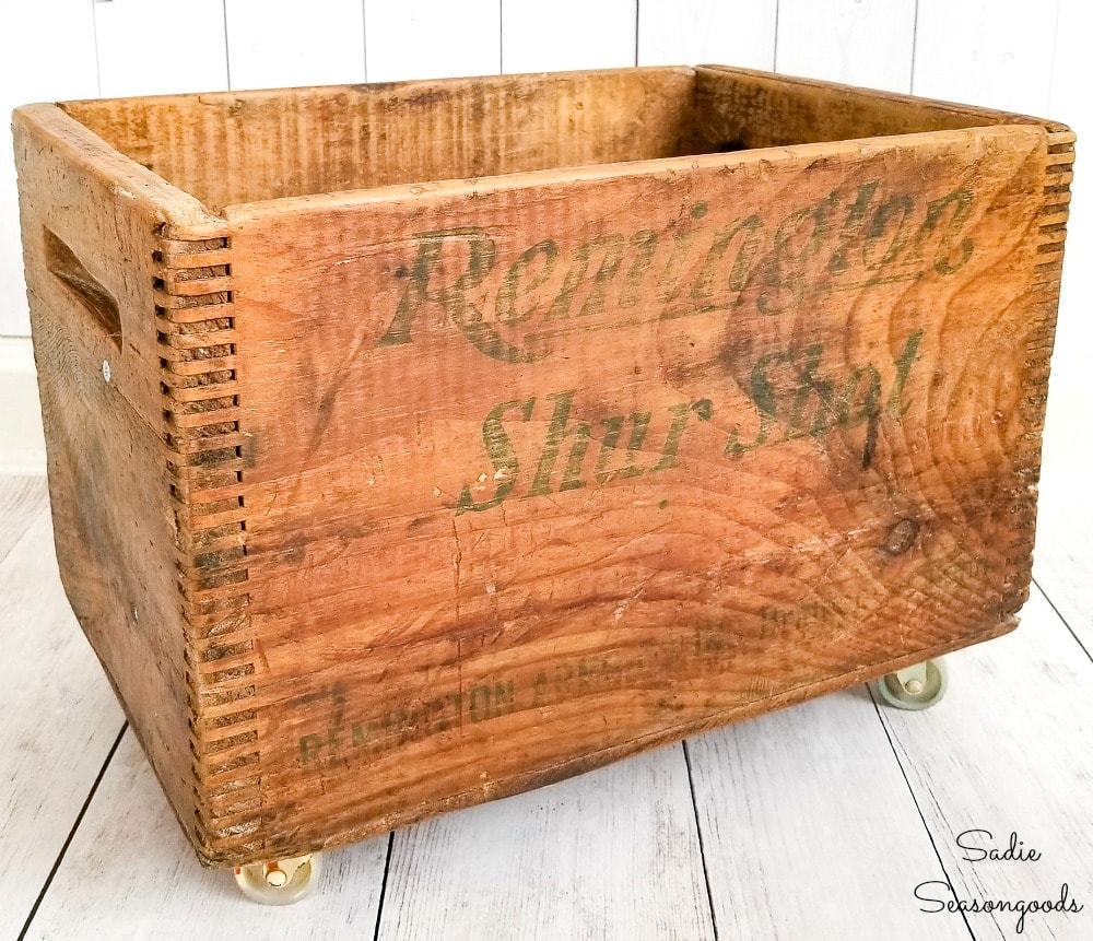 Vintage crate on wheels