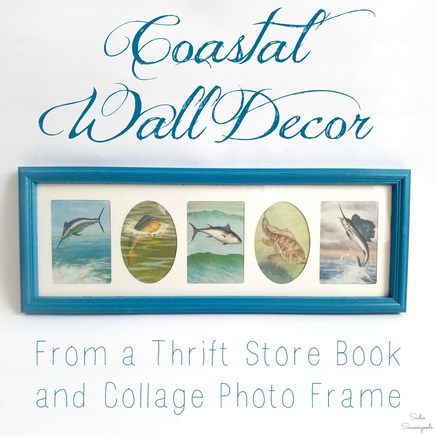 Coastal Wall Decor from a Thrift Store Book