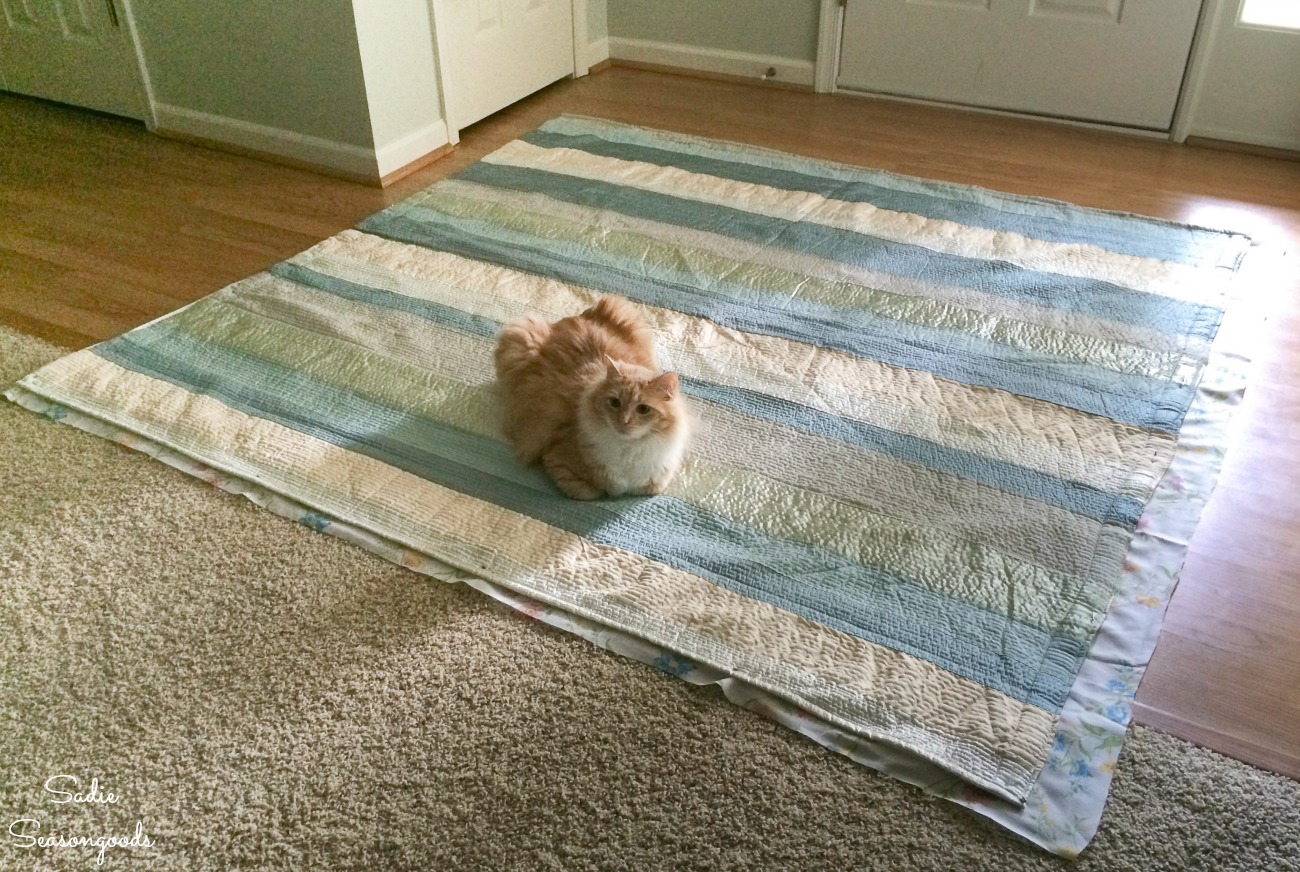 How to make a shower curtain with vintage bed sheets