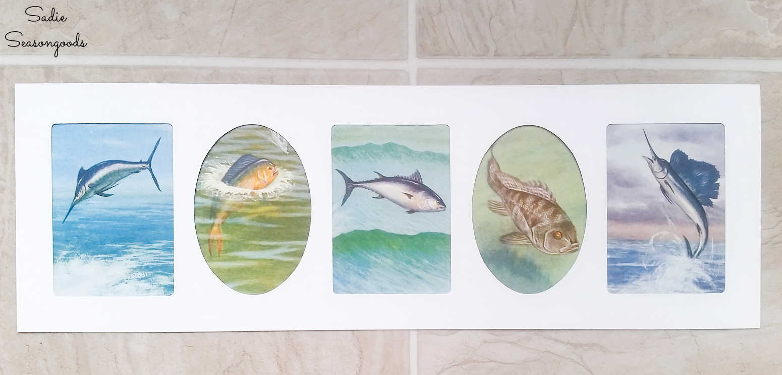 repurposing a collage frame into fish decor