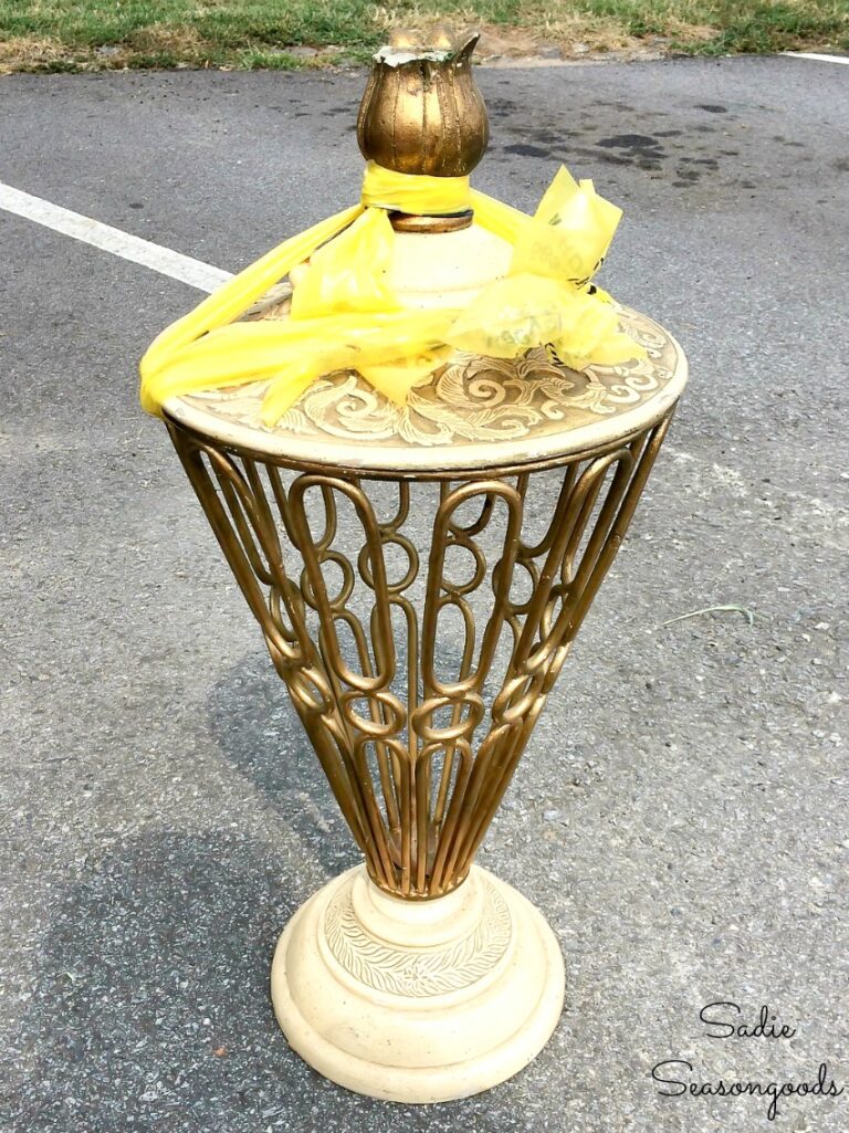 Cast Iron Umbrella Stand by Upcycling a Garden Urn