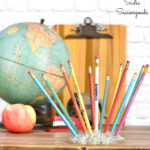 decorating with vintage school supplies