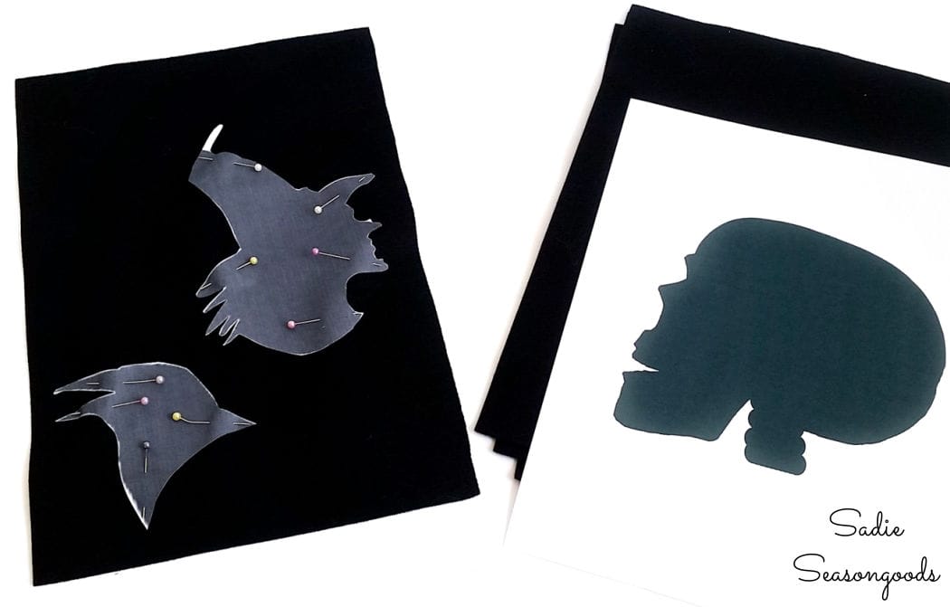 halloween window silhouettes on black felt