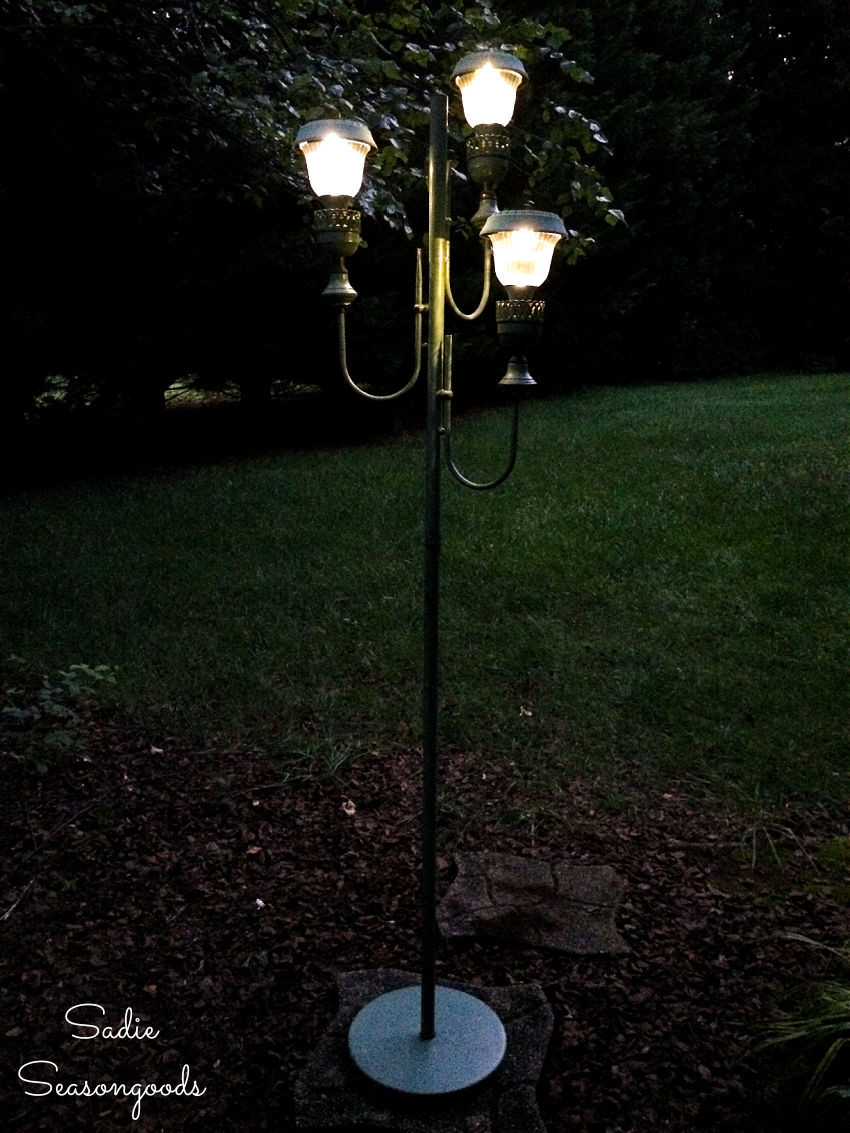 old floor lamp as a solar floor lamp