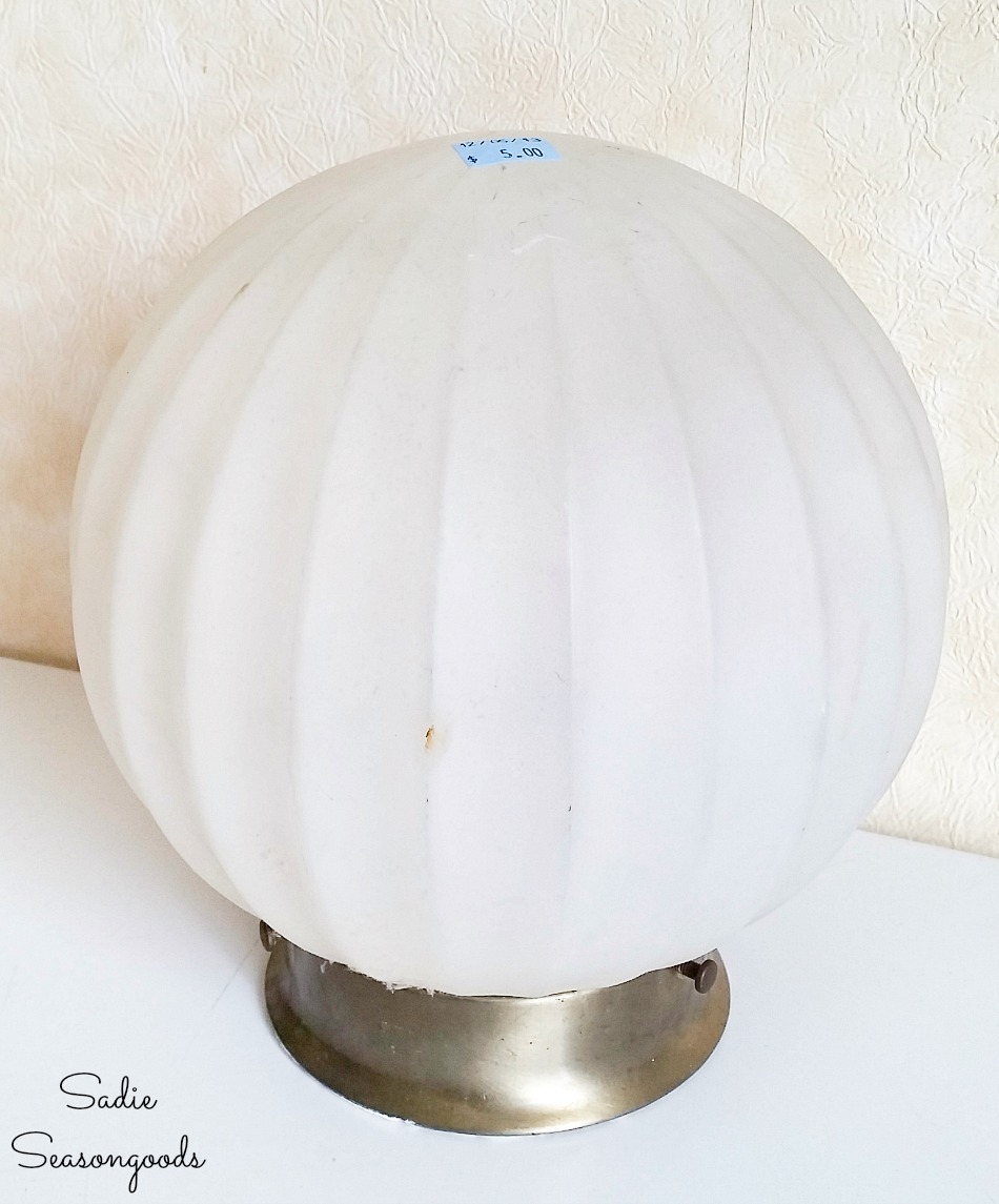 Glass globe light fixture for upcycling project