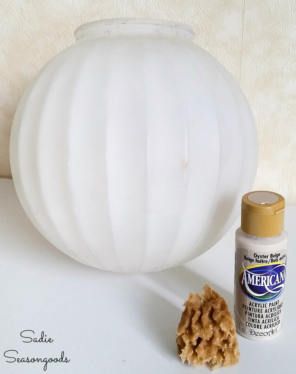 Transforming a vintage light fixture into a Halloween moon