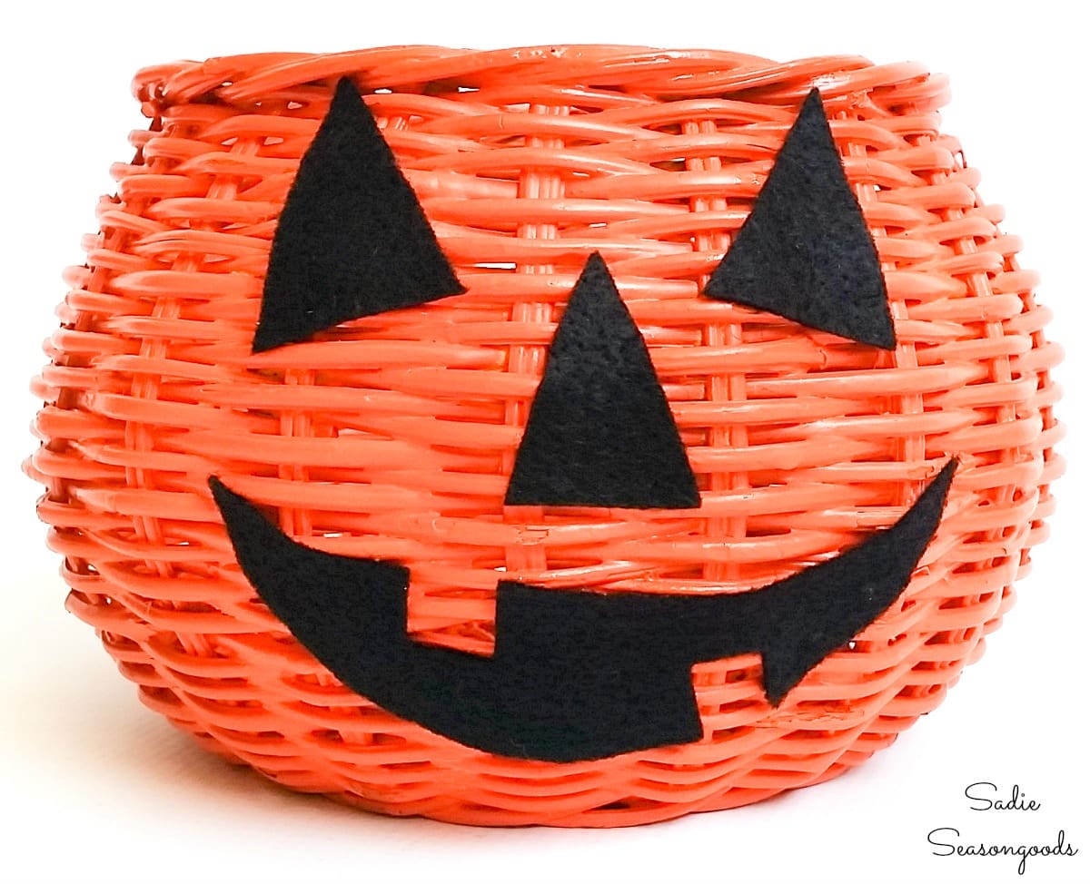 Jack o lantern basket to be filled with wrapped candy