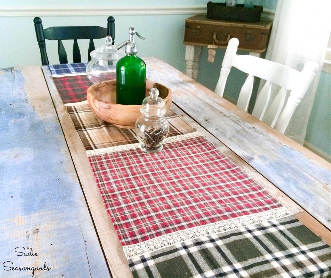 plaid table runner