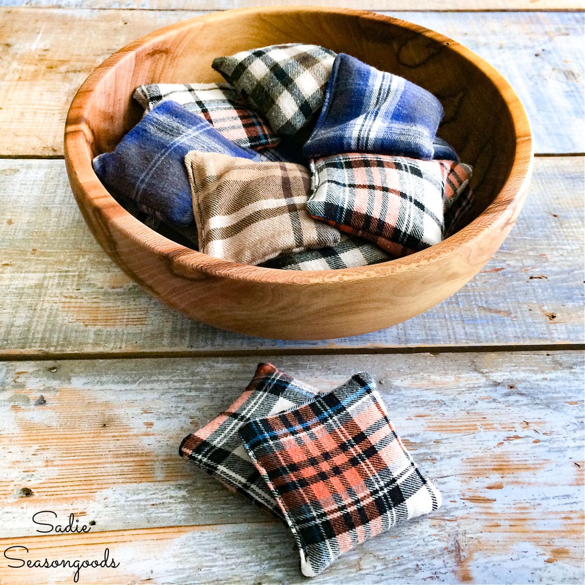 DIY Hand Warmers from Flannel Shirts