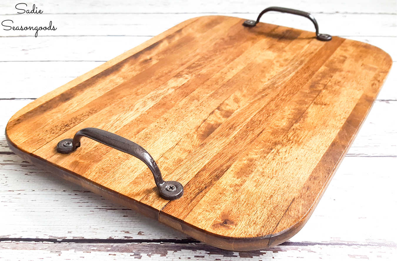 farmhouse serving tray with handles