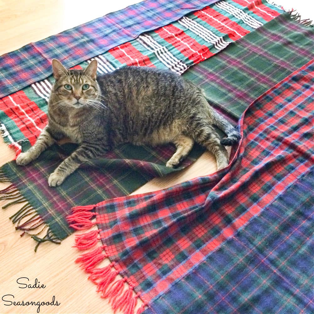 Making a plaid throw blanket