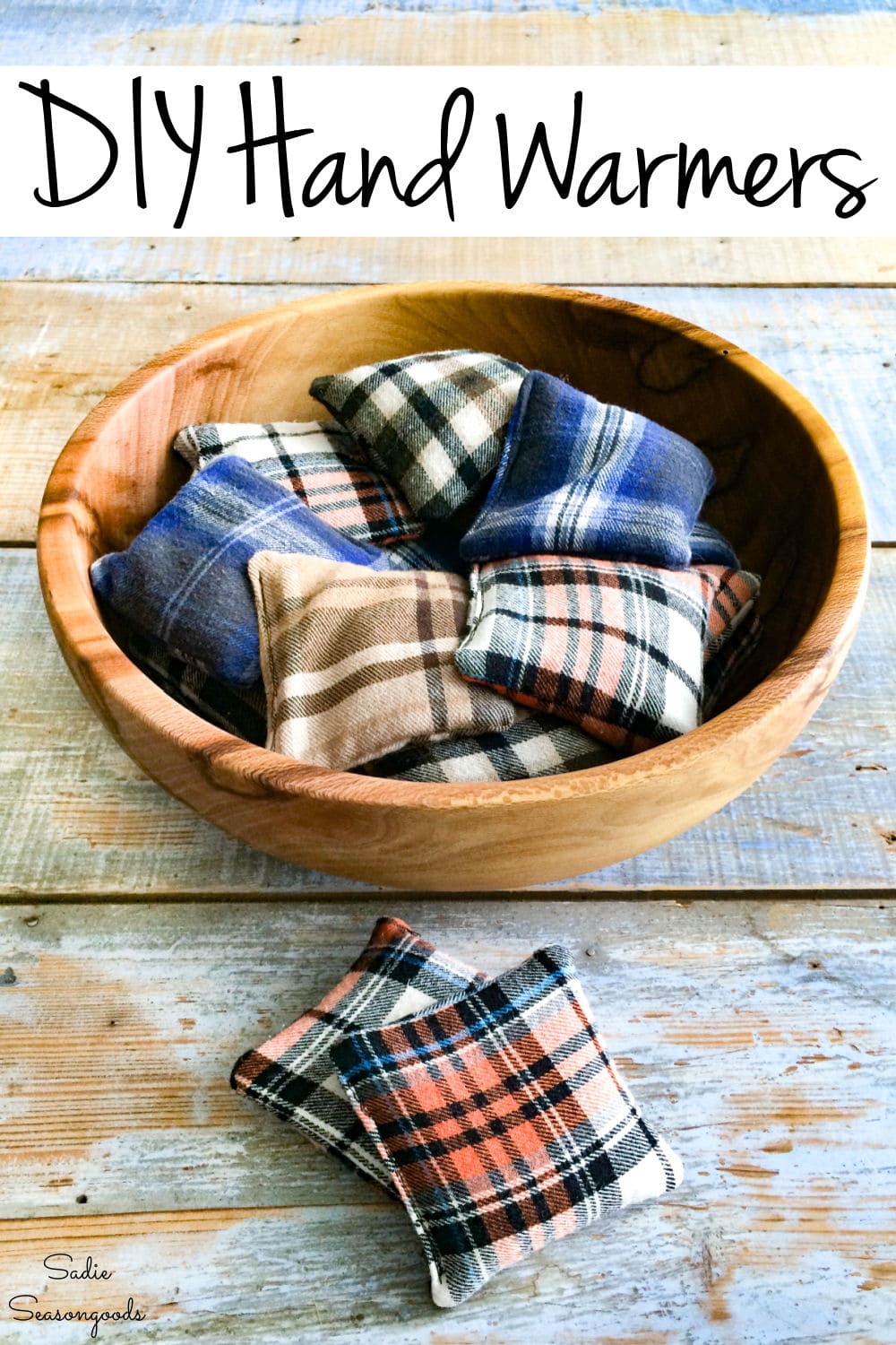 Reusable hand warmers from flannel shirts