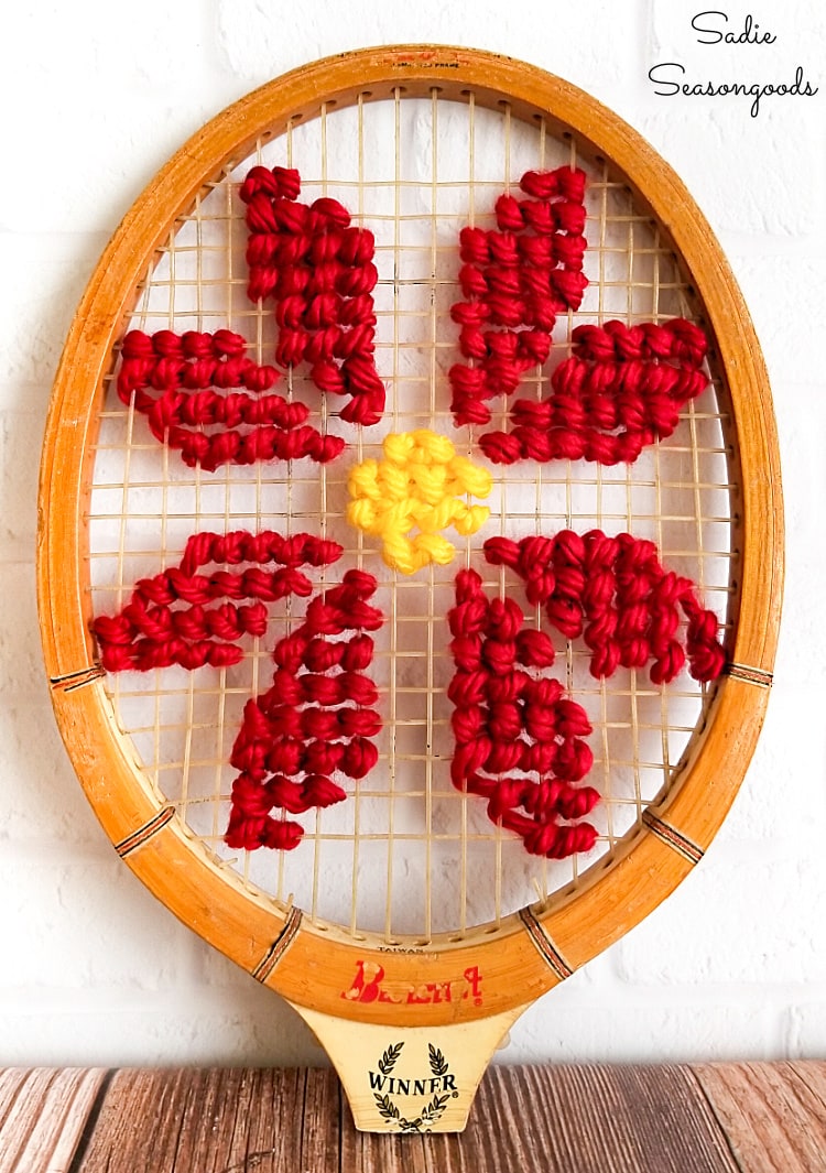 Christmas cross stitch pattern of a poinsettia