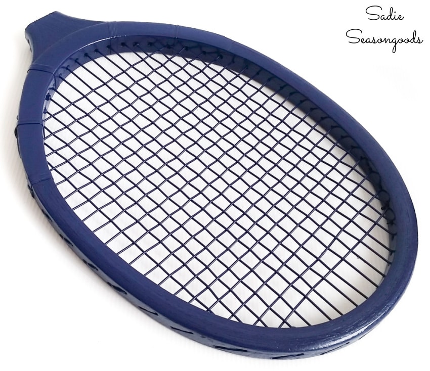 Painting a wooden tennis racket