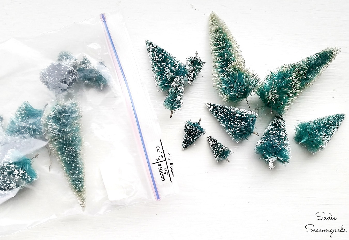 Vintage bottle brush trees without bases