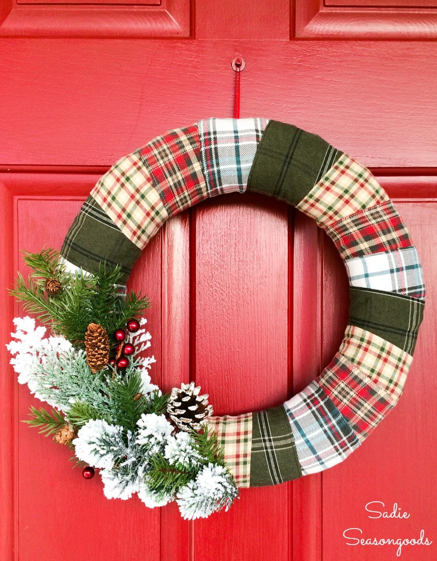 Woodland Christmas decor with a rustic Christmas wreath