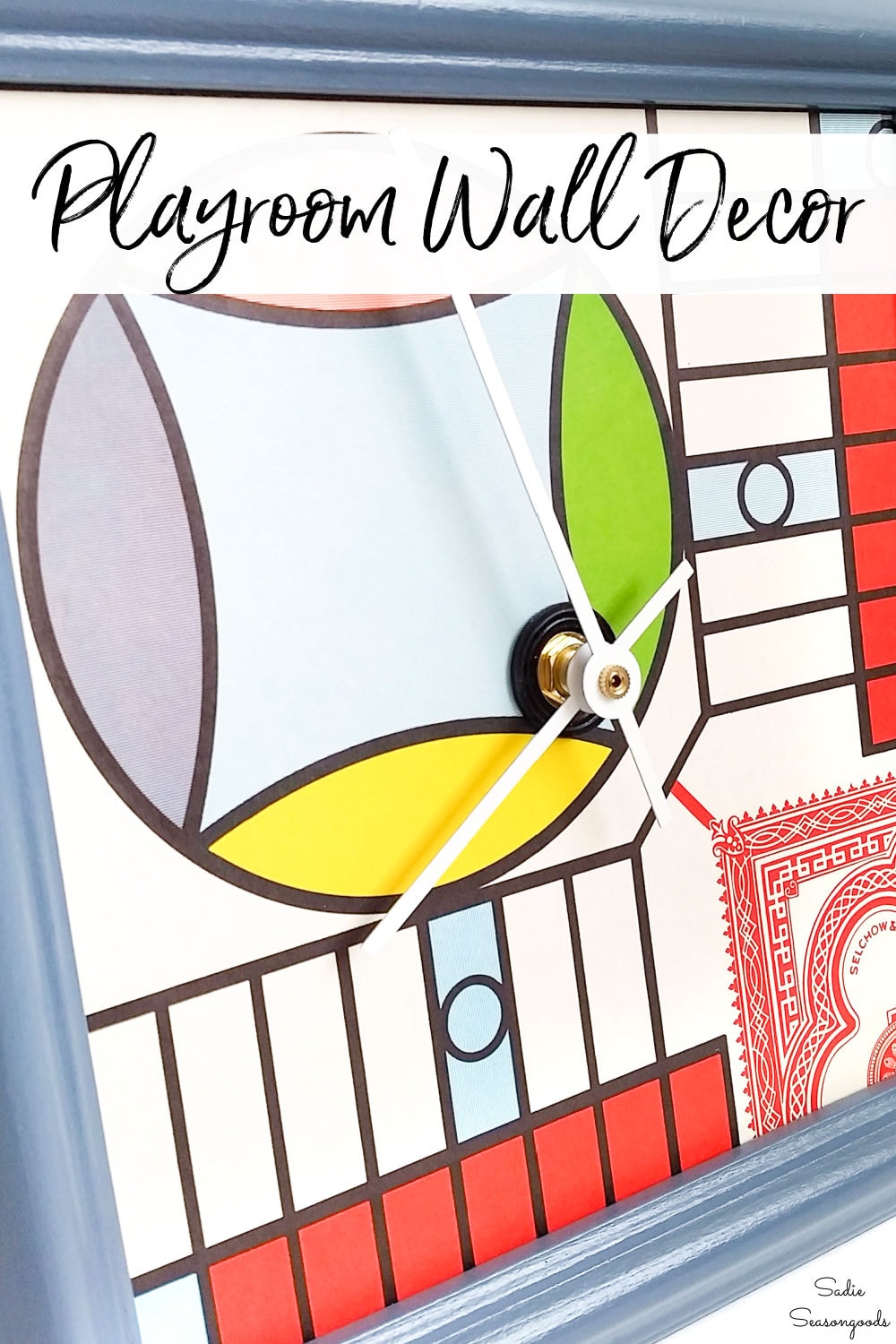 parcheesi board as playroom wall decor