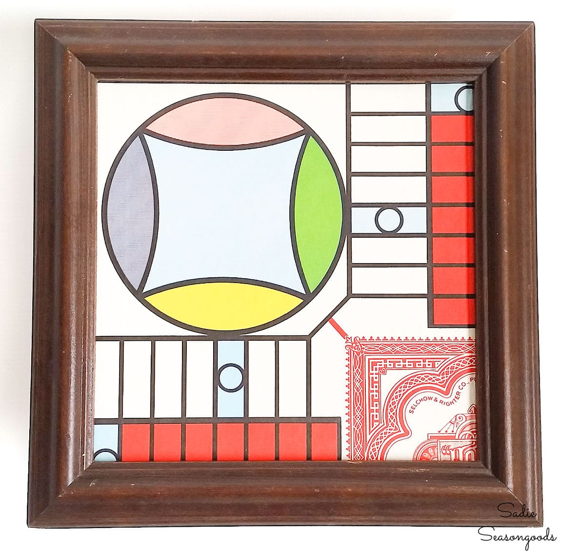 play room decor from a parcheesi board