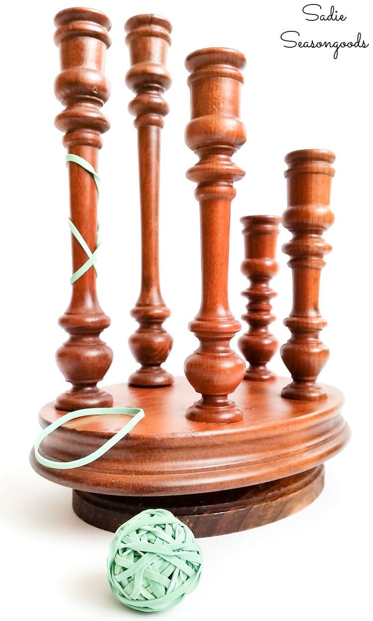 upcycling a wooden candelabra