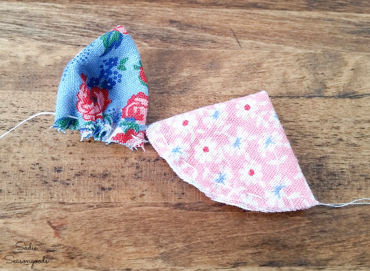How to make a lapel flower with vintage fabric or flour sack cloth