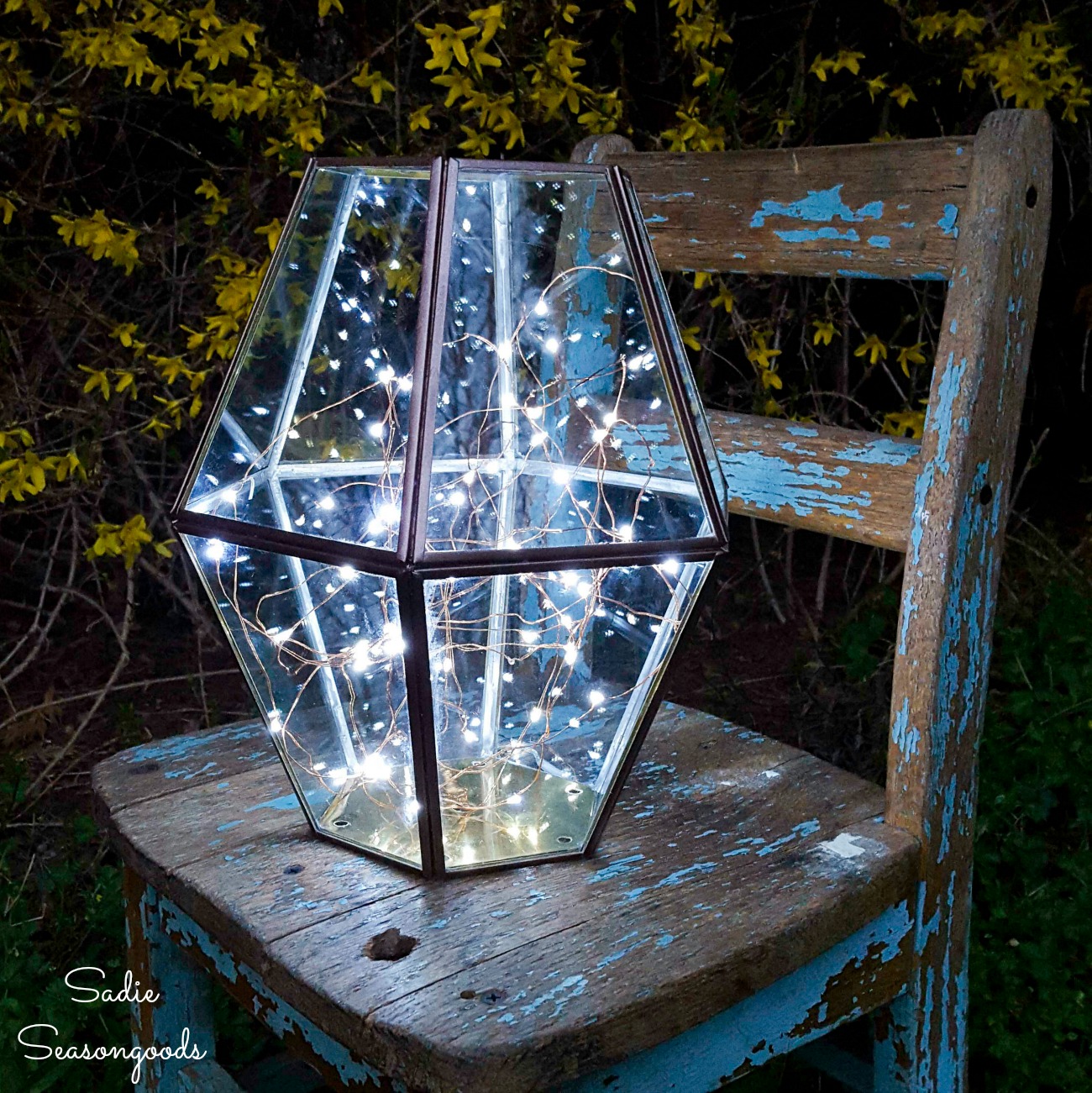 Firefly Lantern with Upcycled Lighting from the Thrift Store