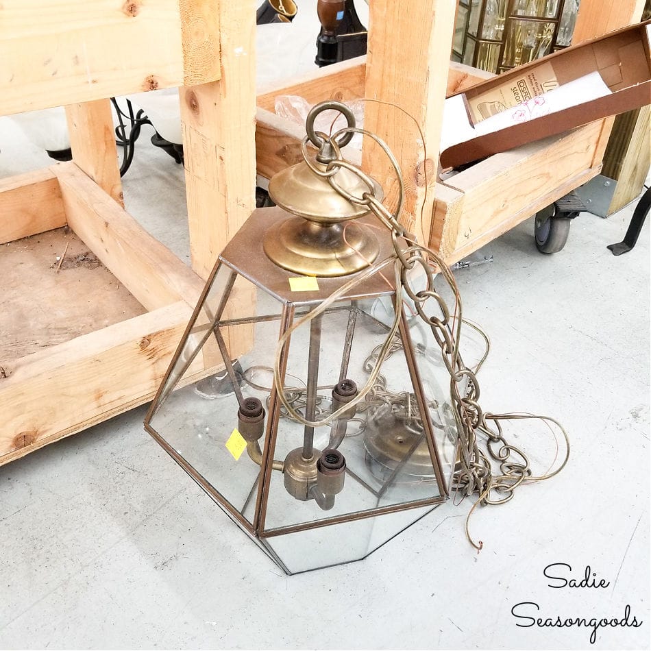 brass chandelier at habitat restore