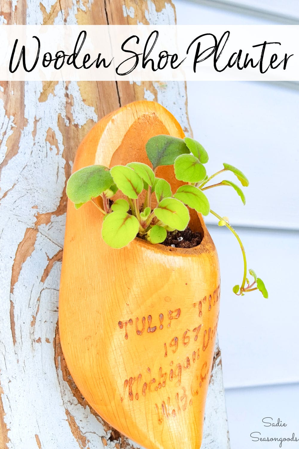 Upcycled planters for the front porch