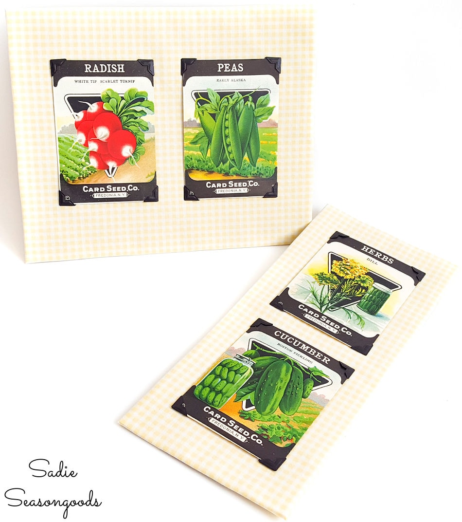 vegetable art with old seed packets