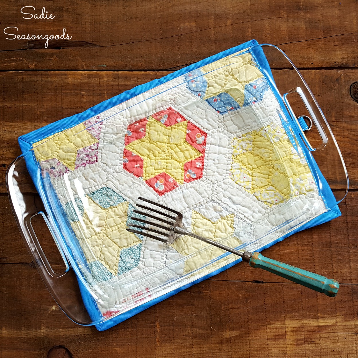 Country Quilts Turned Into A Potholder Kitchen Hot Pad For