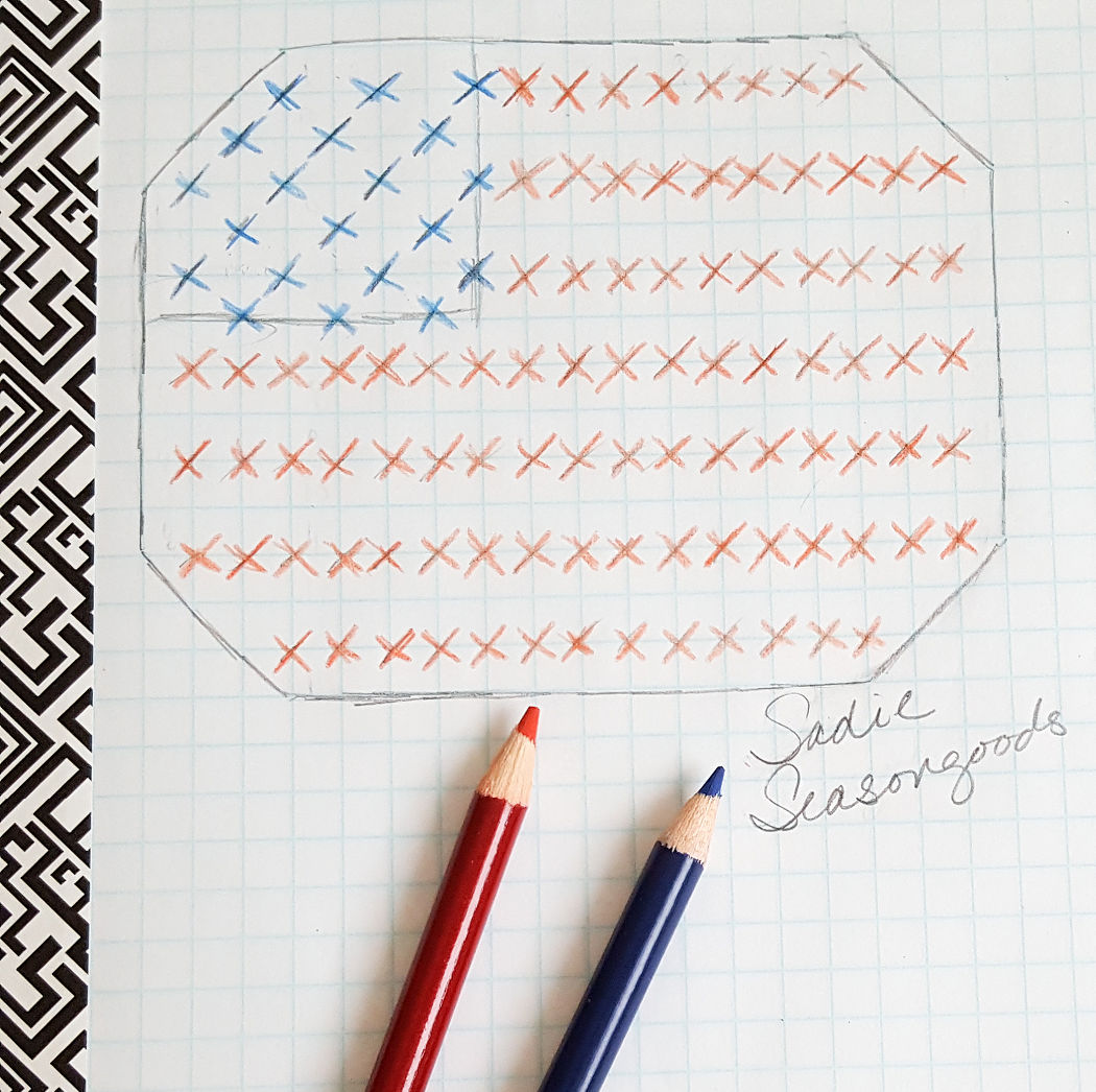 american flag cross stitch pattern