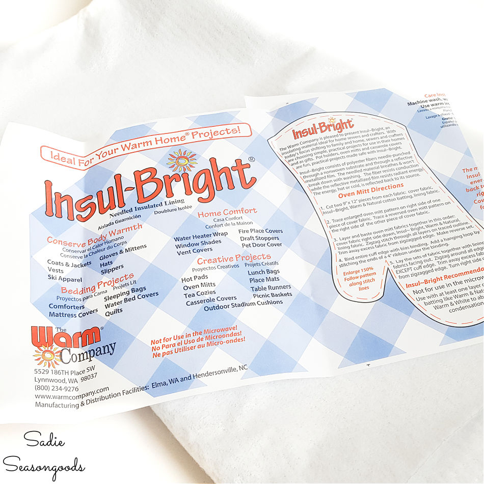 insul bright for making a quilted hot pad