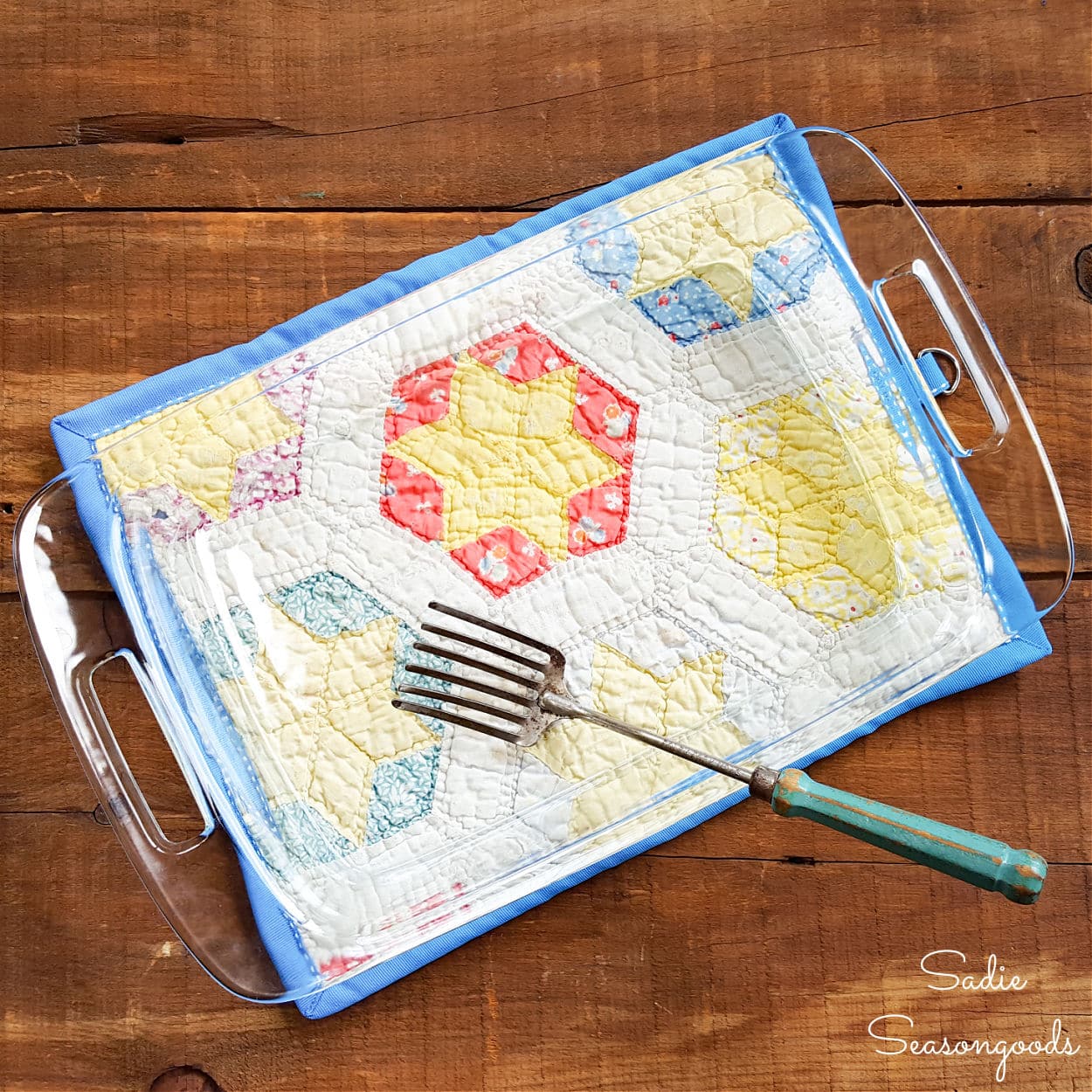 Quilted Pot Holder from a Vintage Quilt