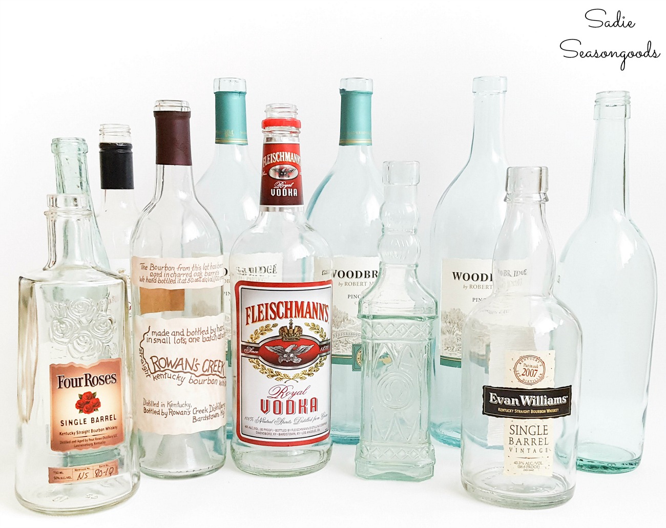 Empty glass bottles for wine bottle crafts