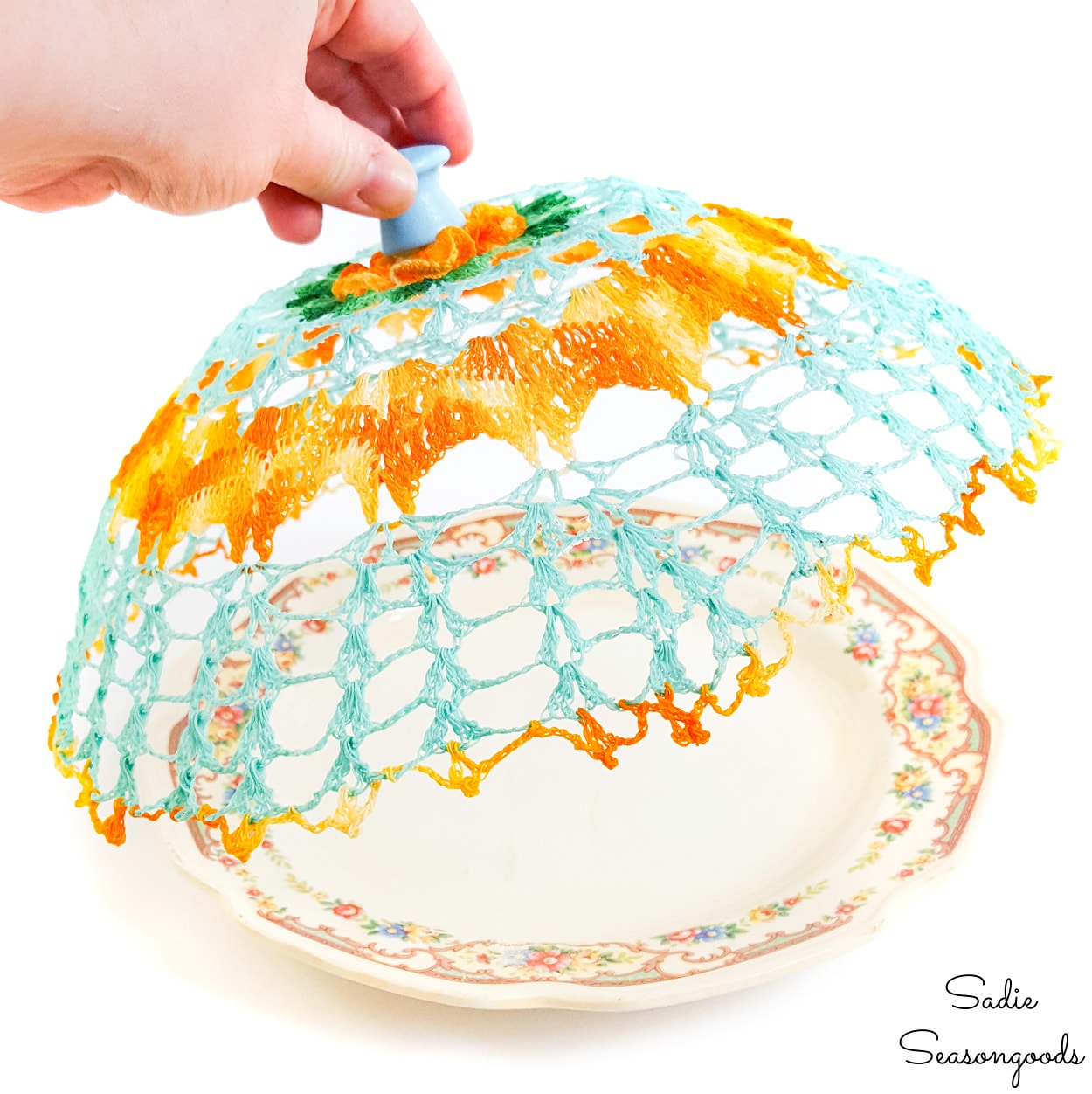 Plate Cloche from a Vintage Doily