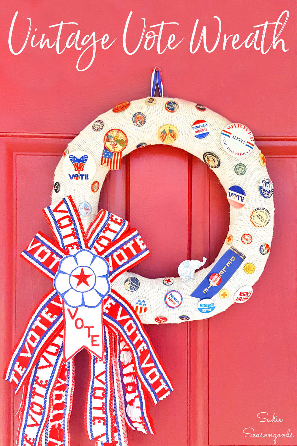 red white and blue wreath