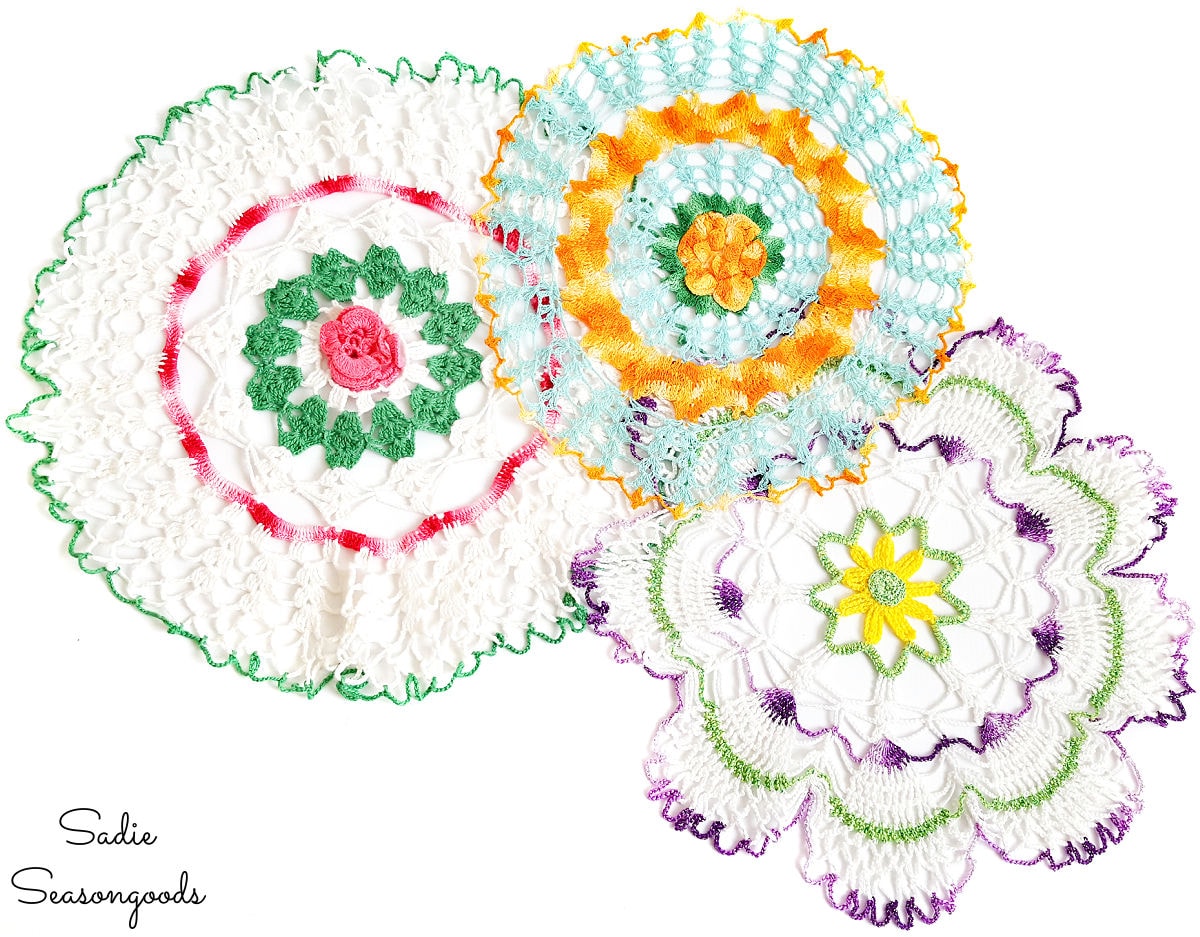 Vintage doilies for craft projects