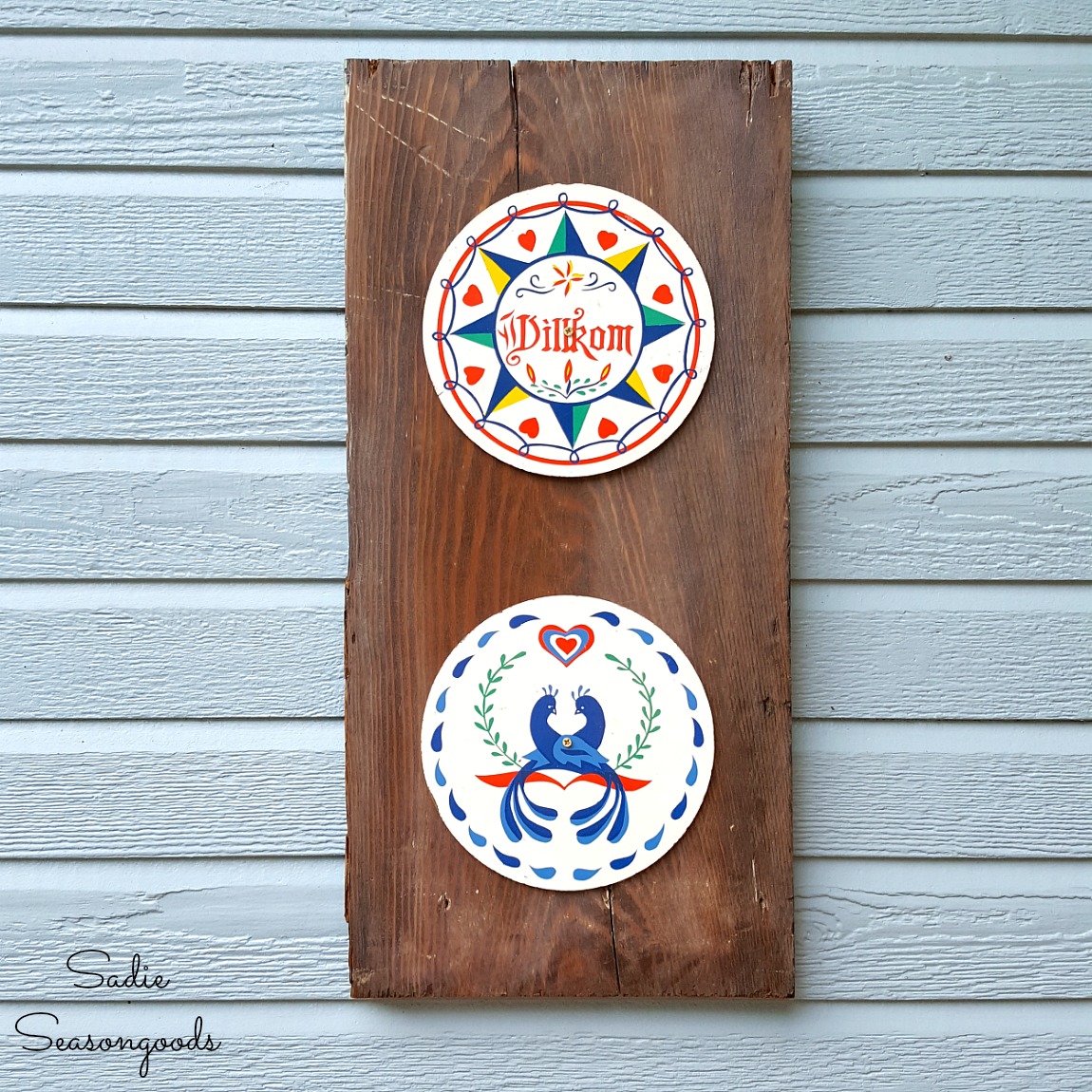 Outdoor Wall Decor for a Tool Shed with Hex Signs