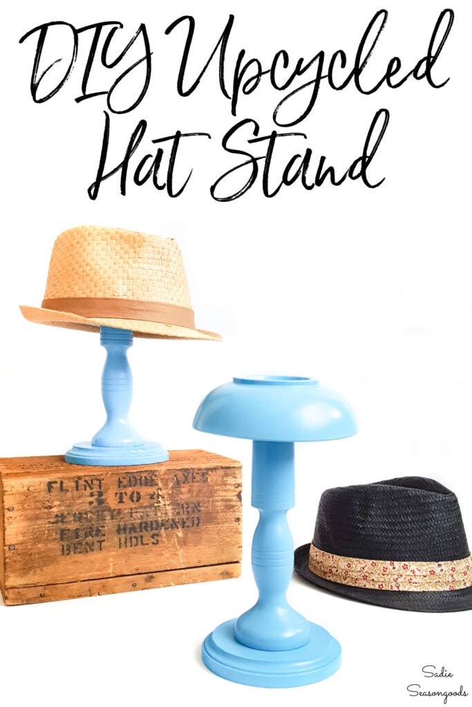 DIY Hat Stand from Wooden Candlesticks and Bowls