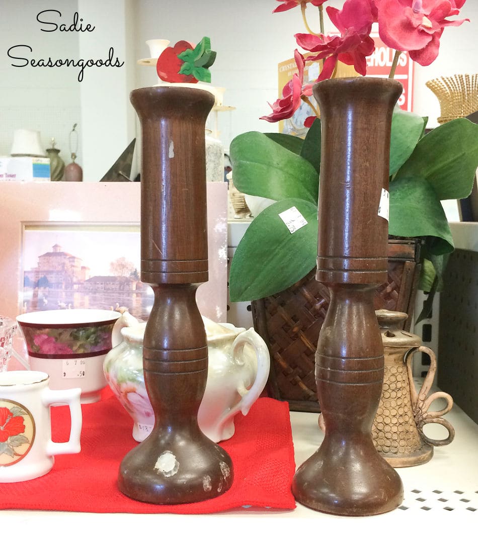 wooden candlesticks