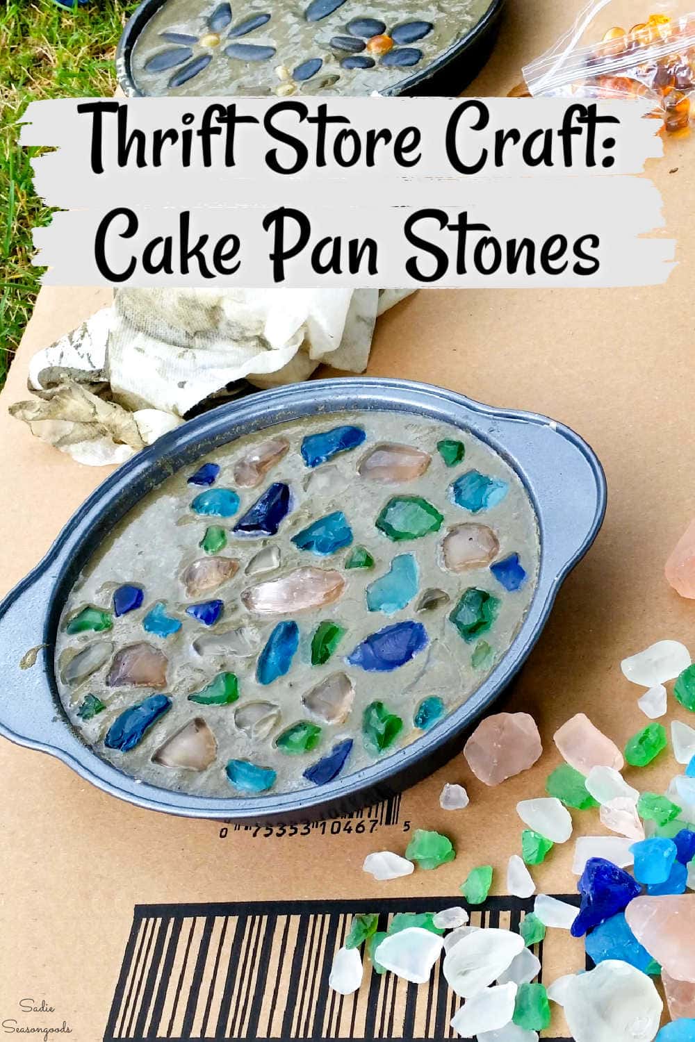 junk garden ideas with mosaic stepping stones