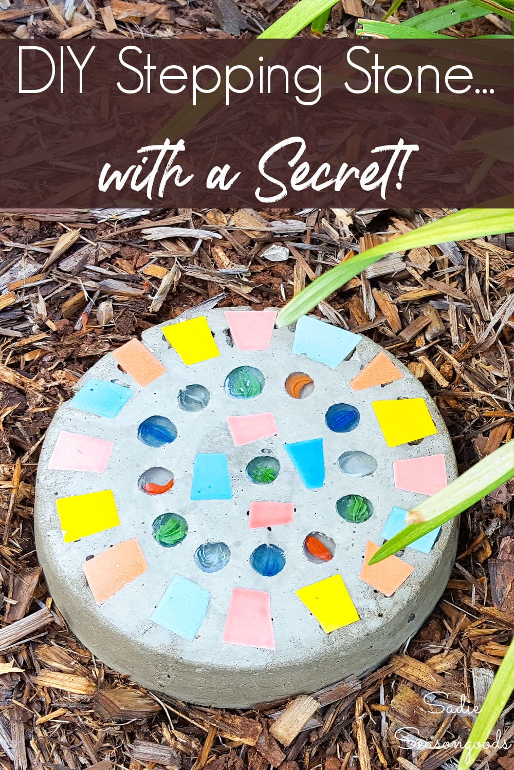 Secret key hider in a DIY stepping stone