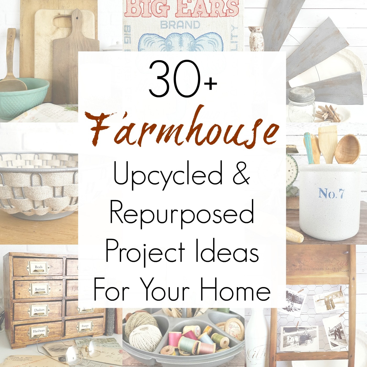 Thrifting for farmhouse decor with upcycle craft ideas